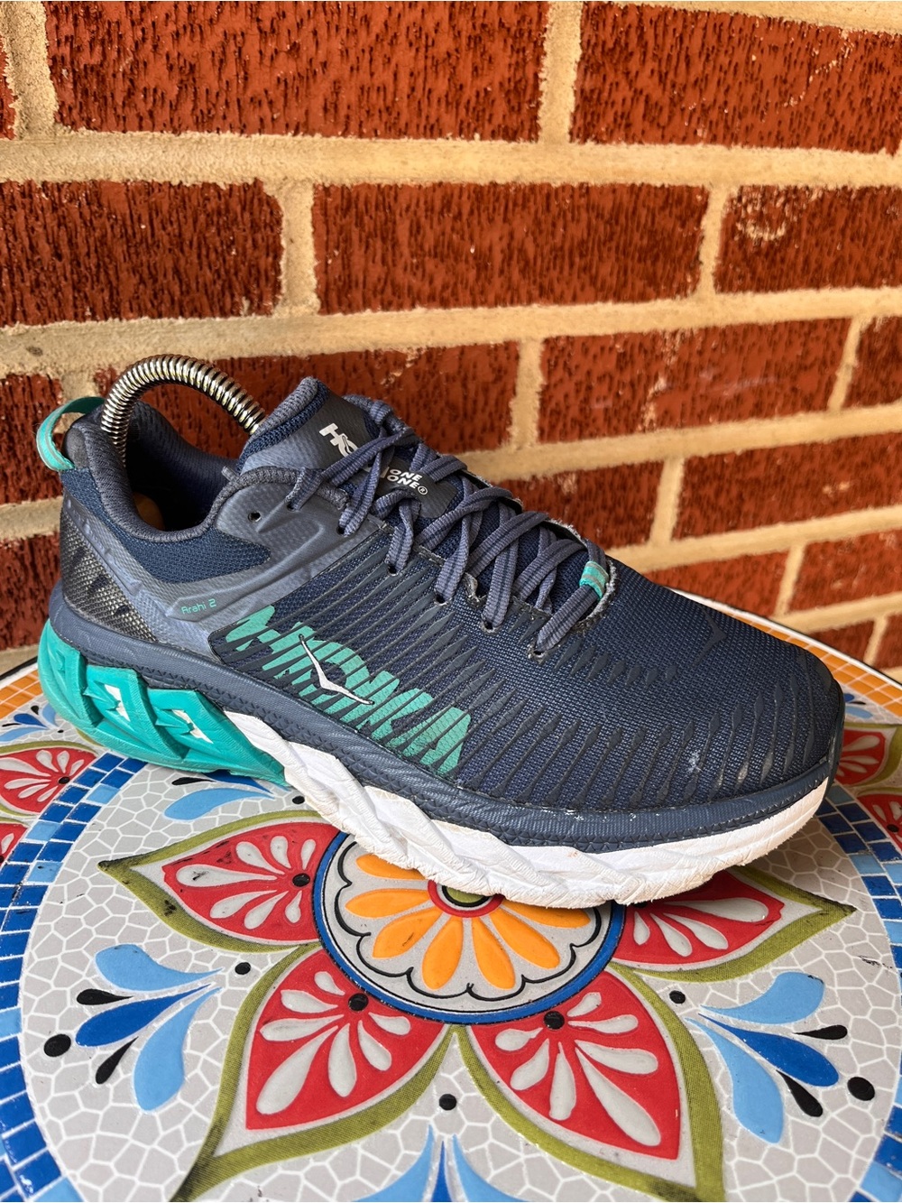 Hoka One One Arahi 2 Womens 8 Blue Teal Running Sneakers 1019276 PVIN